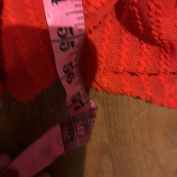 H&M Long Maci knotted sheer Red Wrap V neck Dress Sz 12 - Picture 12 of 16